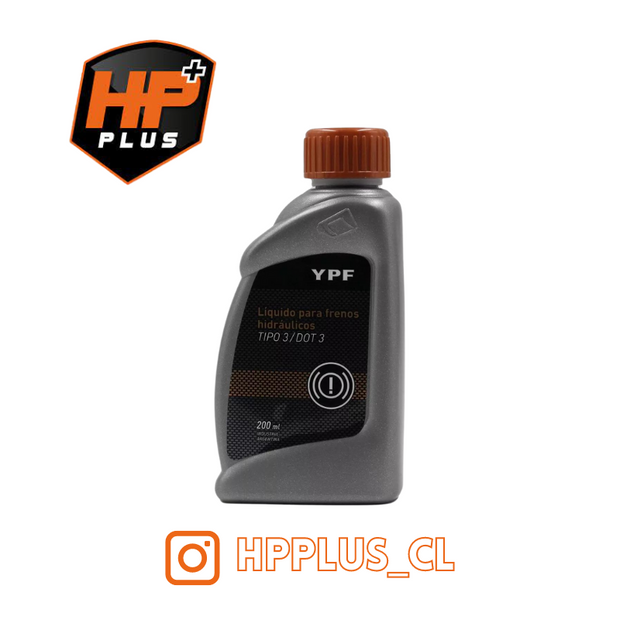 LUBRICANTES YPF LÍQUIDO PARA FRENOS HIDRÁULICOS T 3 / DOT 3 200 ML 186631