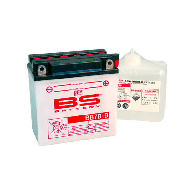 BATERIA BS BB7B-B DRY (ACID PACK) 12V 7AH 85CCA
