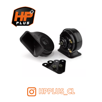 KIT BOCINA HELLA TROMPETA DOBLE 12V UNIVERSAL-NEGRO