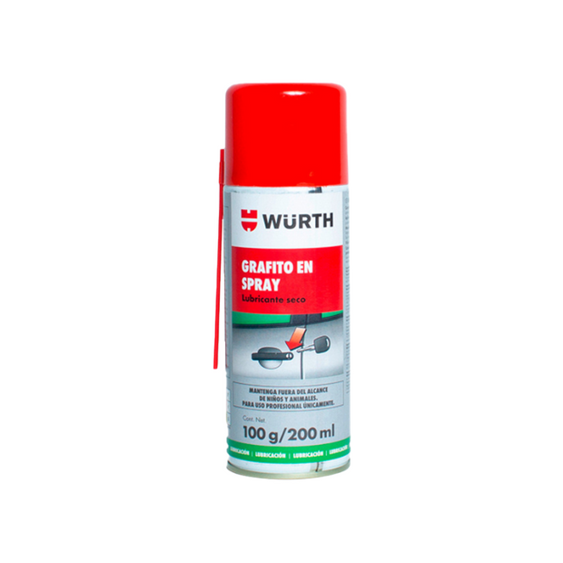 GRAFITO EN SPRAY 200 ML WURTH LUBRICA CANDADOS, LLAVES, VENTANAS
