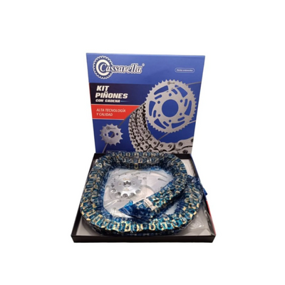 KIT TRANSMISION CASSARELLA KTM DUKE 200 6 PERNOS DORADA C/ORING