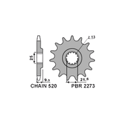 PIÑON ATAQUE 14D PBR ITALIA 520 Kawasaki ninja 300/Versys300 YamahaR3-MT03