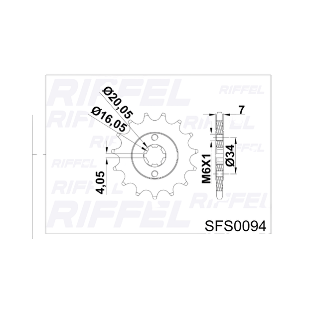 PIÑON ATAQUE 15T RIFFEL BAJAJ NS200/ KTM DUKE 200