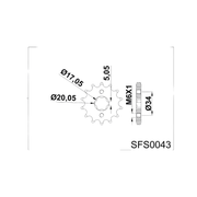 PIÑON ATAQUE RIFFEL 428 14 T HONDA CB 150 INVICTA