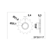 PIÑON ATAQUE RIFFEL KAWASAKI NINJA 300 (13-16)/250 (08/12)/Z300 (15)