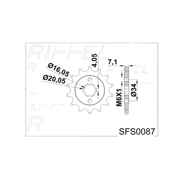 PIÑON ATAQUE RIFFEL 14T BAJAJ PULSAR RS200 KTM DUKE 200