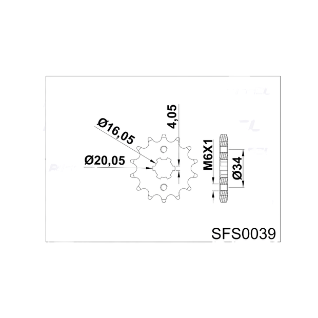 PIÑON ATAQUE RIFFEL 26571 YAMAHA FZ 16/FZ 2.0/ R 15