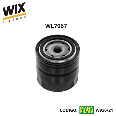 Filtro de aceite Blindado Wix WL7067 / W920/21.