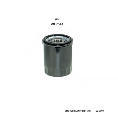 Filtro de Aceite Blindado Wix WL7541 / W 6019 - Subaru XV 1.6 2011-  / Subaru Outback 2.5 2014